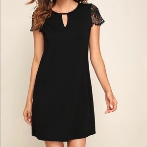 Guipure Lace Sleeve Peekaboo Dress